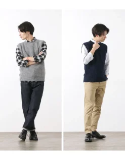 SHETLANDWOOLLENCO / Plain Shaggy Dog Crew Neck Knits Vest