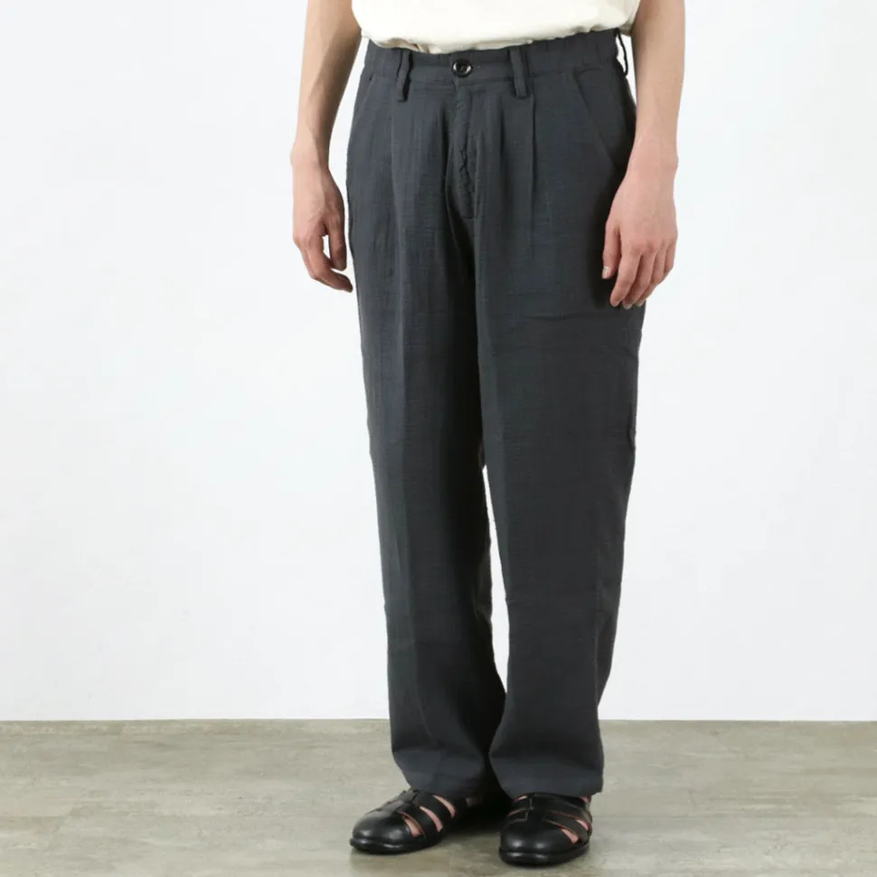 SLOW HANDS / Triple gauze tuck work trousers