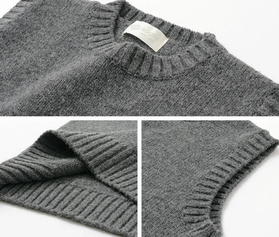 SOGLIA / LANDNOAH British Wool Crew Neck Knitted Vest