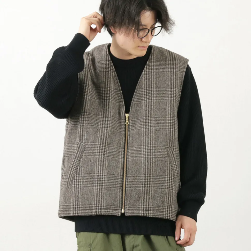 SON OF THE CHEESE / Check Wool Vest