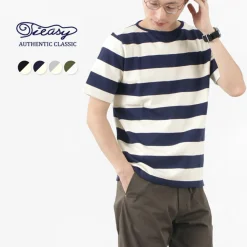 TIEASY / HDCS Boat neck S/S wide stripe basque shirt