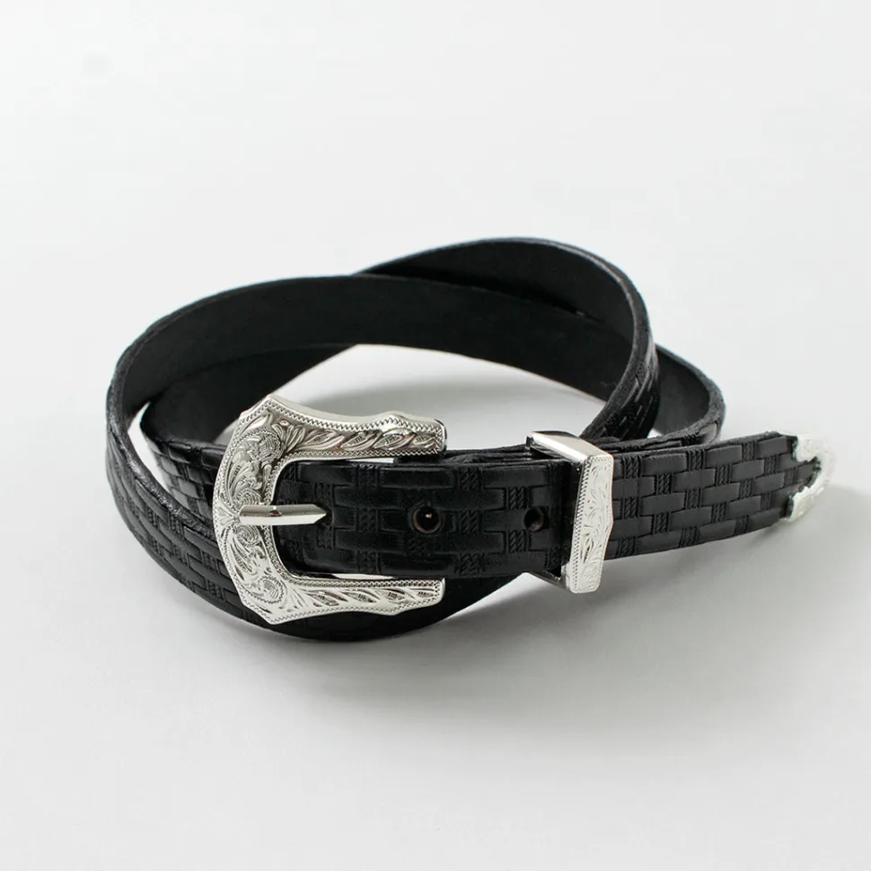 TORY LEATHER / 3/4 inch Western Belt Basket Weave