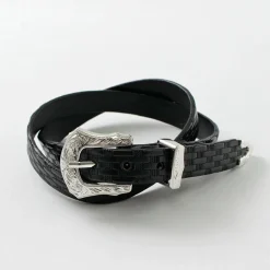 TORY LEATHER / 3/4 inch Western Belt Basket Weave