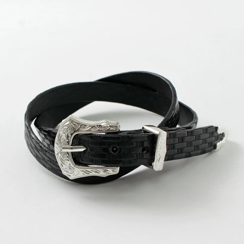TORY LEATHER / 3/4 inch Western Belt Basket Weave