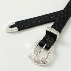 TORY LEATHER / 3/4 inch Western Belt Basket Weave