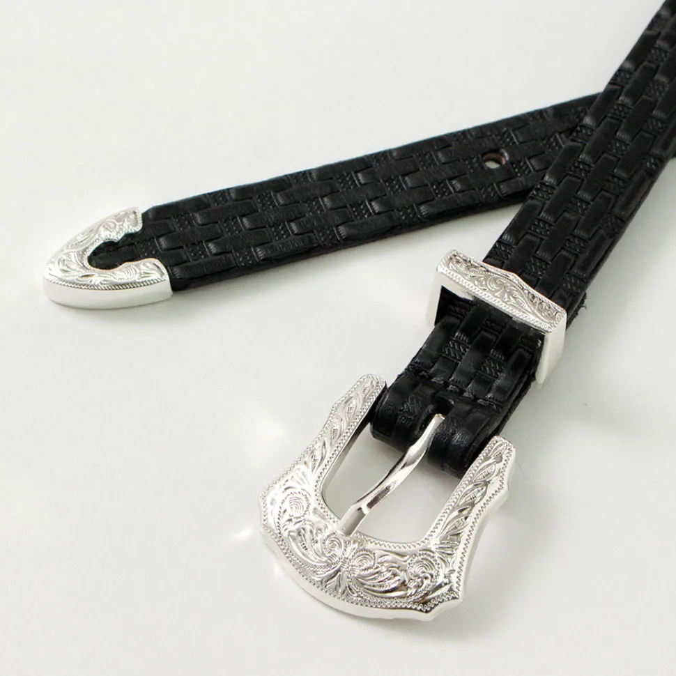TORY LEATHER / 3/4 inch Western Belt Basket Weave