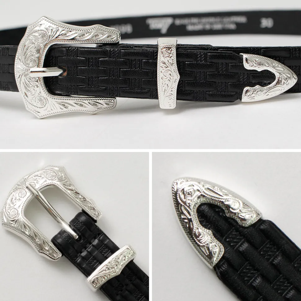 TORY LEATHER / 3/4 inch Western Belt Basket Weave