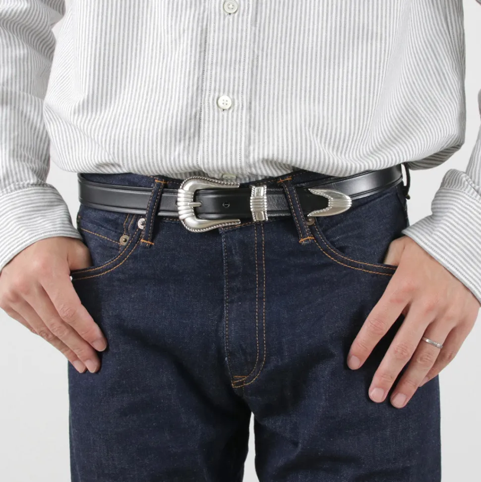 TORY LEATHER / 3 Piece Silver Buckle Belt