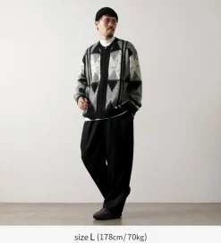 TOWN CRAFT / Vintage Jacquard Zip Cardigan