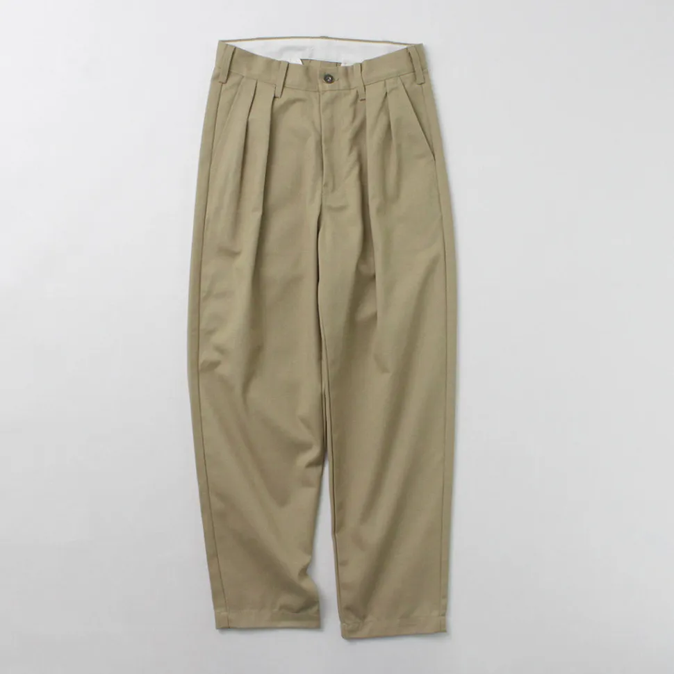 UNIVERSAL OVERALL / Heritage T/C Relaxed 2-Tuck Trousers STONE CARVER
