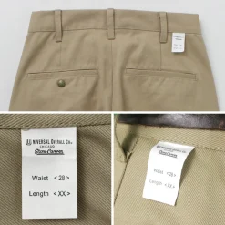 UNIVERSAL OVERALL / Heritage T/C Relaxed 2-Tuck Trousers STONE CARVER
