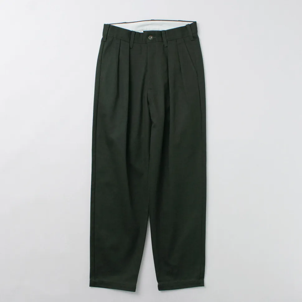 UNIVERSAL OVERALL / Heritage T/C Relaxed 2-Tuck Trousers STONE CARVER
