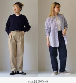 UNIVERSAL OVERALL / Heritage T/C Relaxed 2-Tuck Trousers STONE CARVER