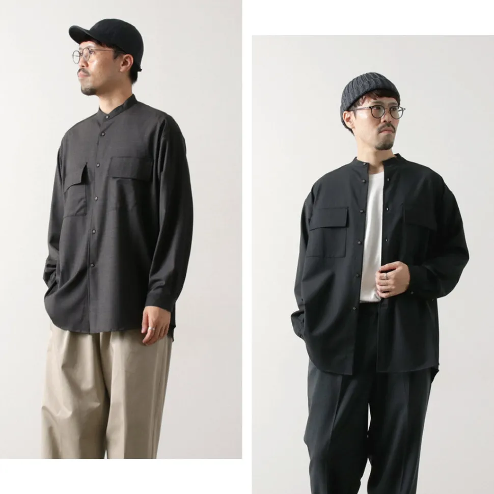 WHITE MOUNTAINEERING / Stretch Band Collar Shirt