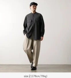 WHITE MOUNTAINEERING / Stretch Band Collar Shirt