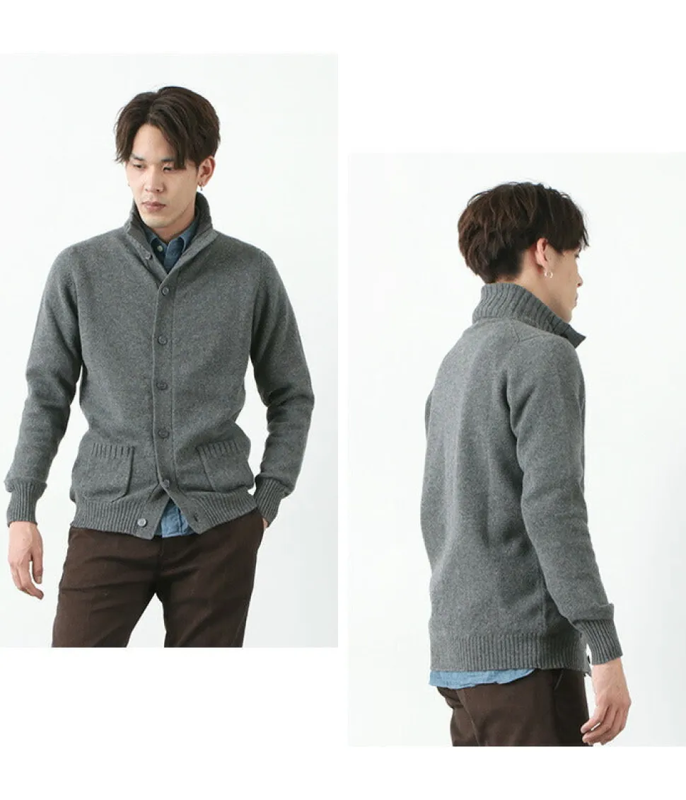 WILLIAM LOCKIE / Lambs Wool Turtleneck Cardigan