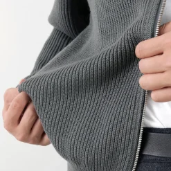 YONETOMI NEW BASIC / Extra Fine Wool Ribbed Knit Blouson