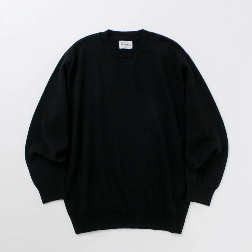 YONETOMI NEW BASIC / Rigid Cashmere Knit Pullover Garment Dyed