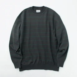 YONETOMI NEW BASIC / Wave Cotton Knit Pullover Striped