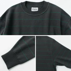 YONETOMI NEW BASIC / Wave Cotton Knit Pullover Striped
